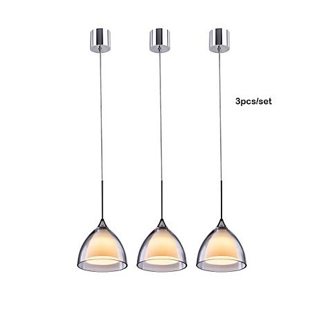 Lámpara colgante de isla de 1 luz de dos capas con vidrio transparente y cromo pulido Lámpara colgante de isla de 1 luz de dos capas con vidrio transparente y cromo pulido