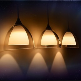 Lámpara colgante de isla de 1 luz de dos capas con vidrio transparente y cromo pulido