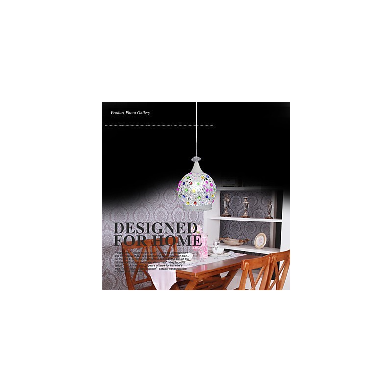 Lámpara colgante de estilo moderno de cristal con acabado envejecido.
