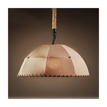 Lámpara colgante estilo americano con cuerda de cáñamo y lino vintage nórdico. Lámpara colgante estilo americano con cuerda de cáñamo y lino vintage nórdico.