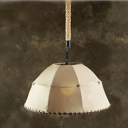 Lámpara colgante estilo americano con cuerda de cáñamo y lino vintage nórdico.