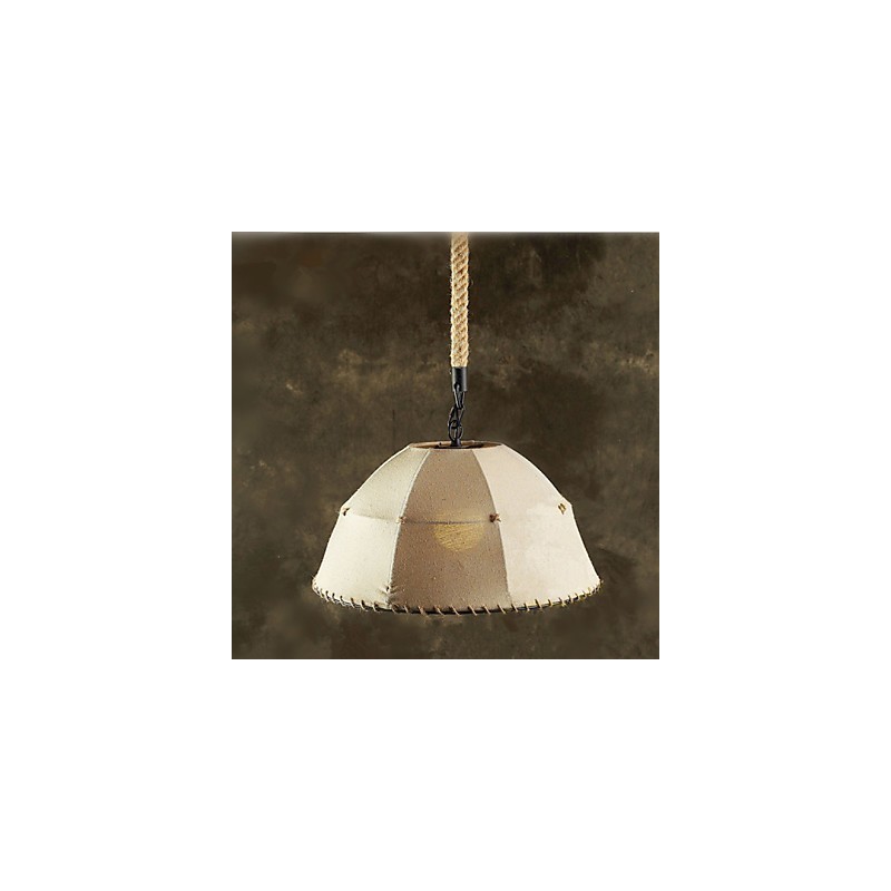 Lámpara colgante estilo americano con cuerda de cáñamo y lino vintage nórdico.
