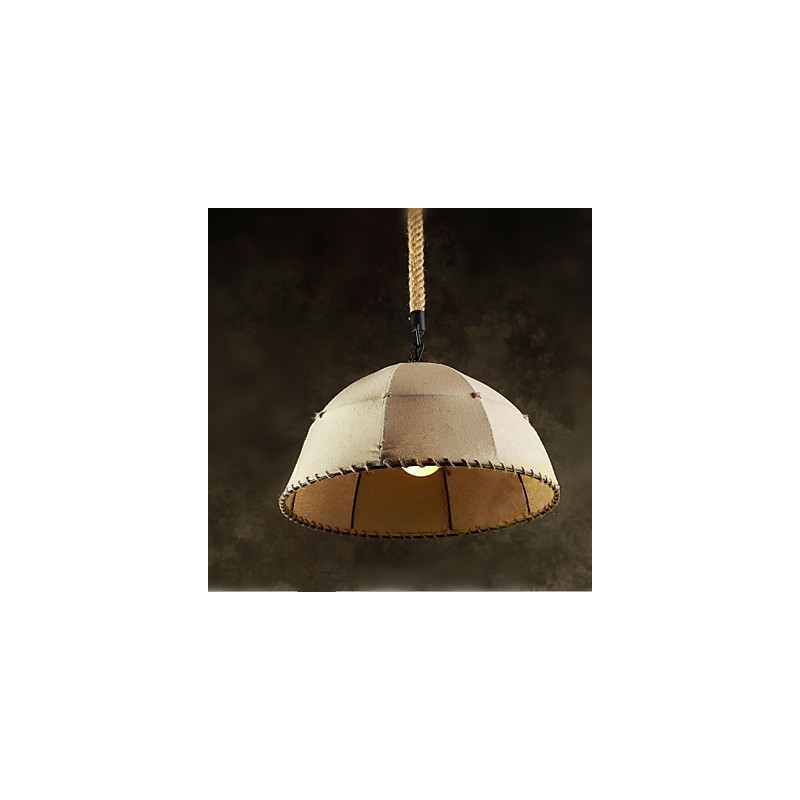 Lámpara colgante estilo americano con cuerda de cáñamo y lino vintage nórdico.