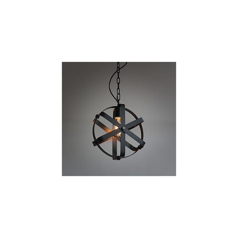 Lámpara colgante redonda industrial de estilo vintage para loft, decoración del hogar, lámpara de araña
