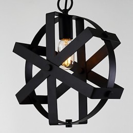 Lámpara colgante redonda industrial de estilo vintage para loft, decoración del hogar, lámpara de araña