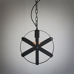 Lámpara colgante redonda industrial de estilo vintage para loft, decoración del hogar, lámpara de araña