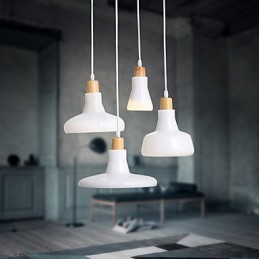 Lámpara colgante creativa de 4 luces con pantalla de hierro