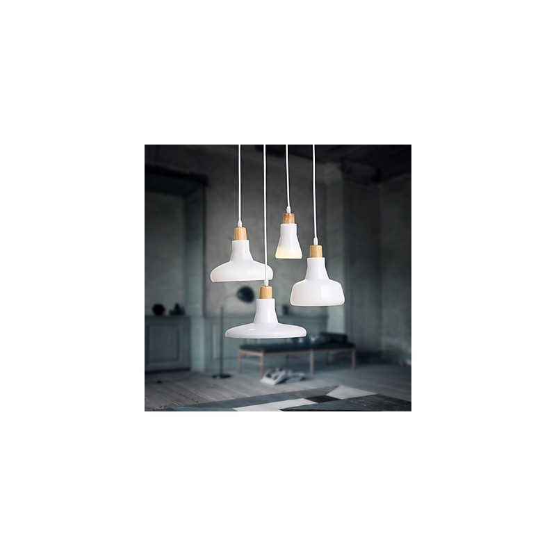 Lámpara colgante creativa de 4 luces con pantalla de hierro