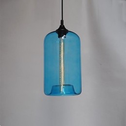 Lámpara colgante Bottle Design de 1 luz con pantalla transparente