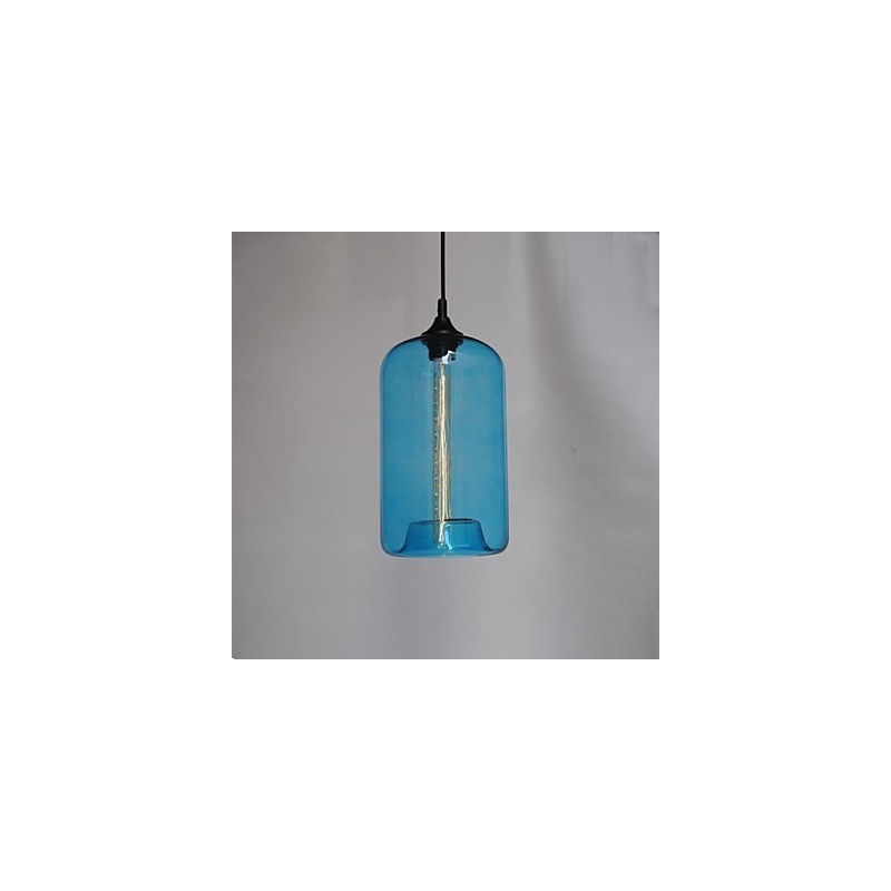 Lámpara colgante Bottle Design de 1 luz con pantalla transparente