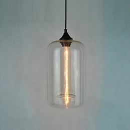 Lámpara colgante Bottle Design de 1 luz con pantalla transparente