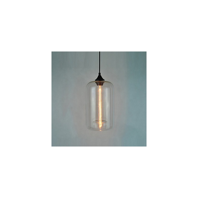 Lámpara colgante Bottle Design de 1 luz con pantalla transparente