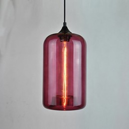 Lámpara colgante Bottle Design de 1 luz con pantalla transparente