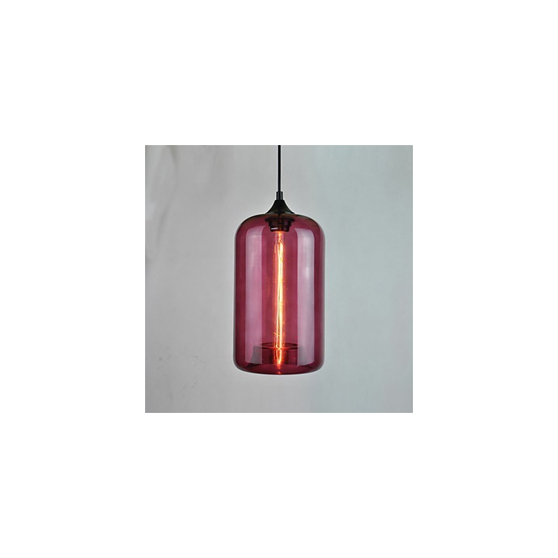 Lámpara colgante Bottle Design de 1 luz con pantalla transparente