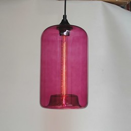 Lámpara colgante Bottle Design de 1 luz con pantalla transparente