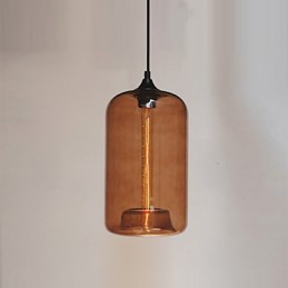Lámpara colgante Bottle Design de 1 luz con pantalla transparente
