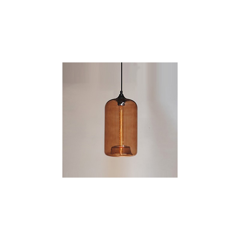 Lámpara colgante Bottle Design de 1 luz con pantalla transparente