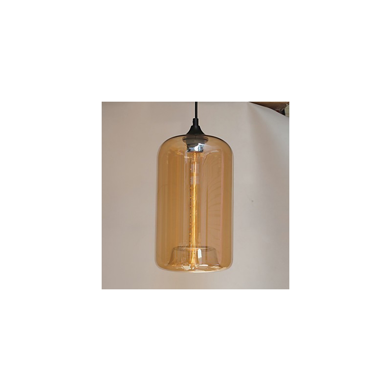 Lámpara colgante Bottle Design de 1 luz con pantalla transparente