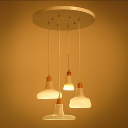 Lámpara colgante creativa de 4 luces con pantalla de hierro