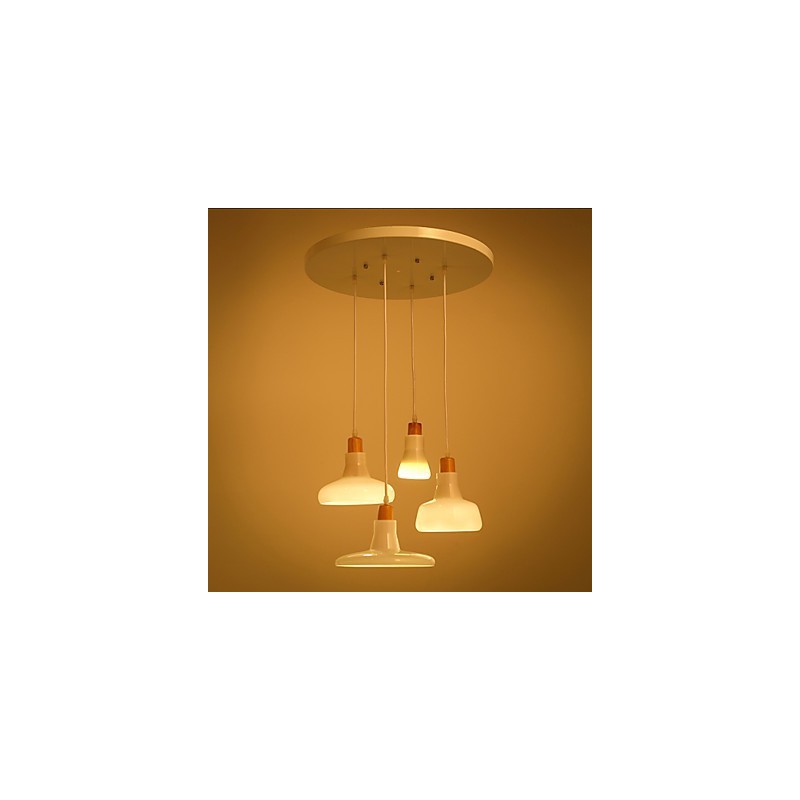 Lámpara colgante creativa de 4 luces con pantalla de hierro