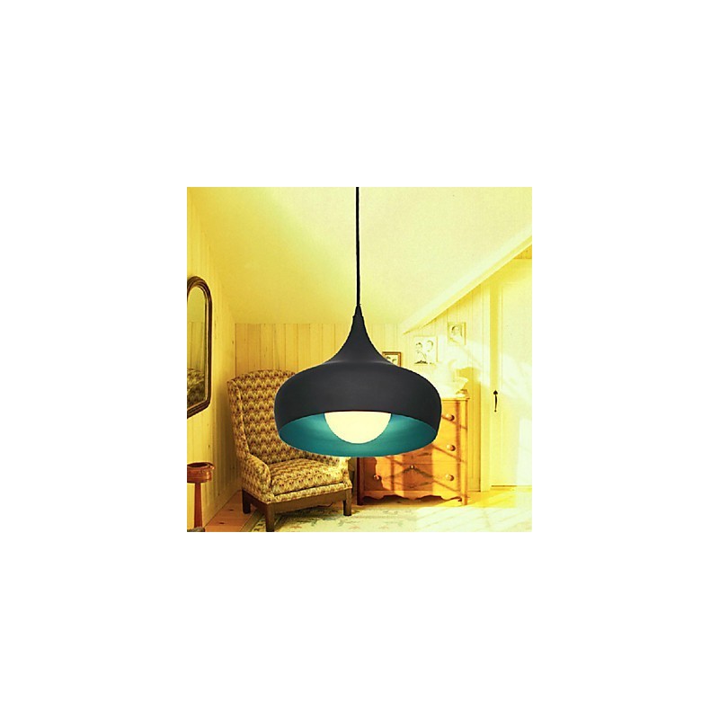 Lámpara colgante moderna contemporánea estilo retro con forma de cuenco en miniatura.