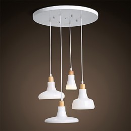 Lámpara colgante creativa de 4 luces con pantalla de hierro
