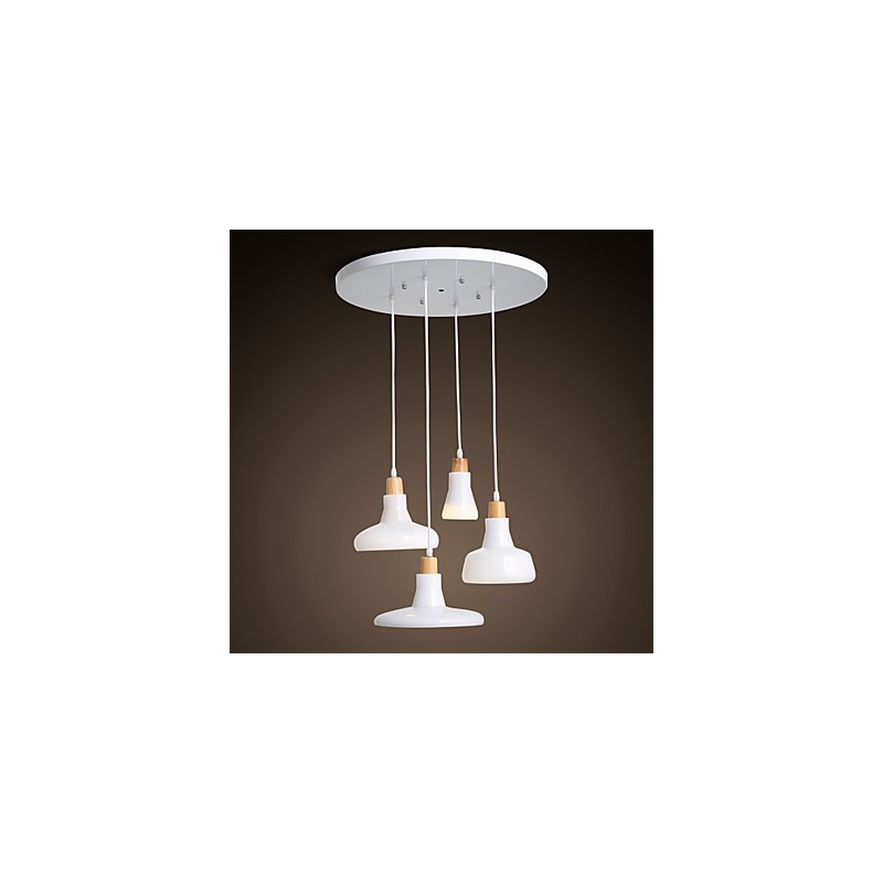 Lámpara colgante creativa de 4 luces con pantalla de hierro