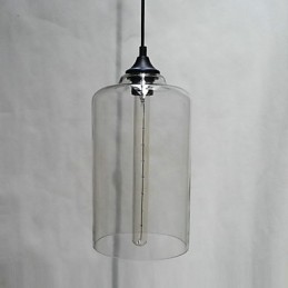 Lámpara colgante con diseño de botella, 1 luz, con pintura de hierro concisa