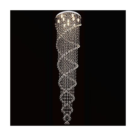 Lámparas de techo colgantes con cristal K9 de doble espiral, diámetro 70 cm, altura 300 cm. Lámparas de techo colgantes con cristal K9 de doble espiral, diámetro 70 cm, altura 300 cm.