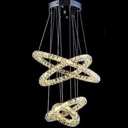 Lámpara colgante de anillo de cristal Lámpara de techo moderna Lámparas de iluminación Accesorios con