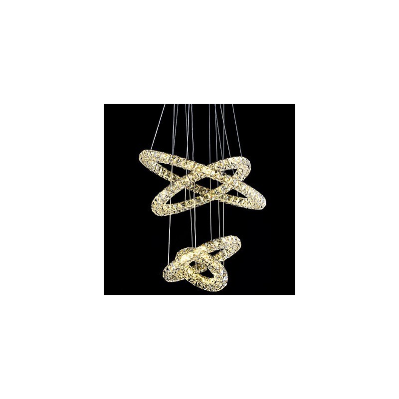Lámpara colgante de anillo de cristal Lámpara de techo moderna Lámparas de iluminación Accesorios con