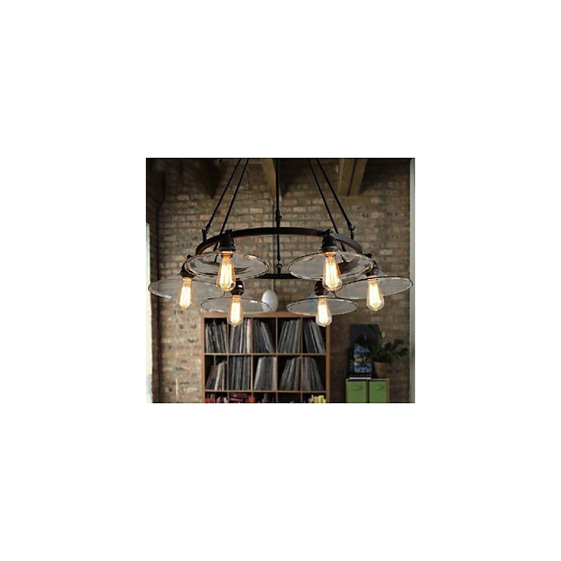 Lámpara colgante de metal con pintura estilo campestre, estilo retro, clásica, tradicional, para comedor