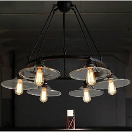 Lámpara colgante de metal con pintura estilo campestre, estilo retro, clásica, tradicional, para comedor