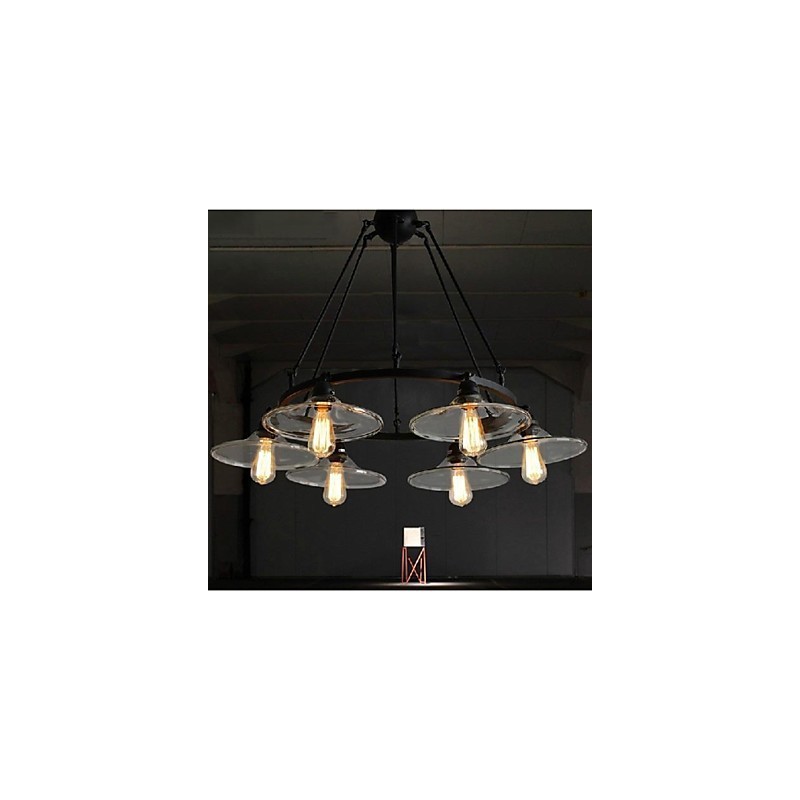 Lámpara colgante de metal con pintura estilo campestre, estilo retro, clásica, tradicional, para comedor
