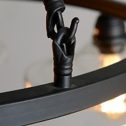 Lámpara colgante de metal con pintura estilo campestre, estilo retro, clásica, tradicional, para comedor
