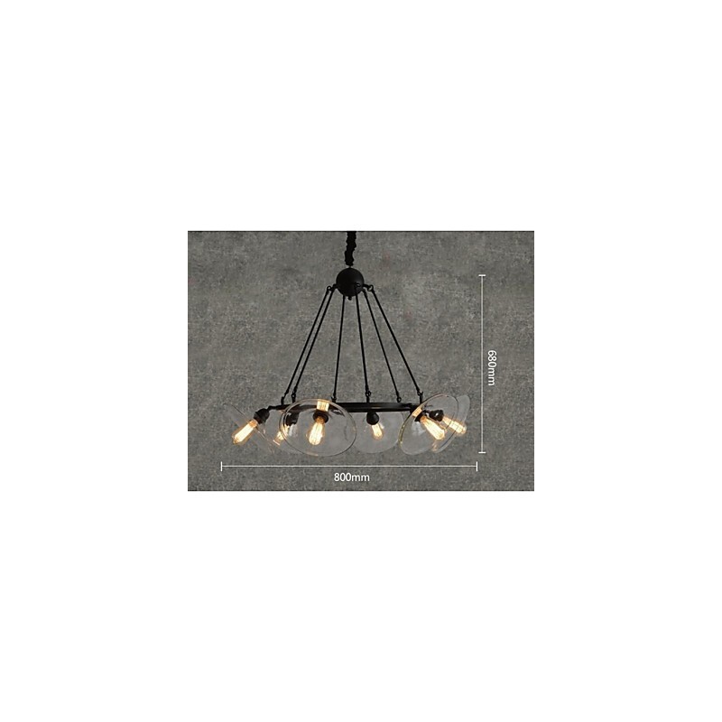 Lámpara colgante de metal con pintura estilo campestre, estilo retro, clásica, tradicional, para comedor