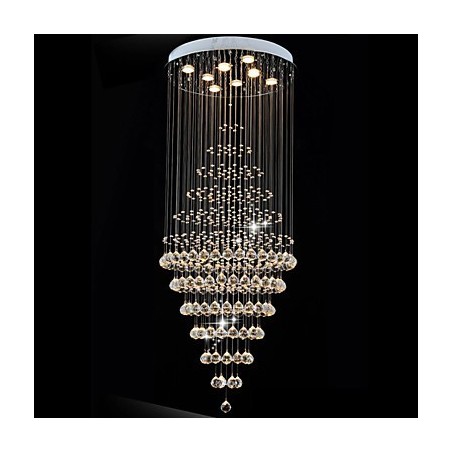 Lámpara colgante de techo de cristal moderna con 8 bombillas de 180 cm de alto. Lámpara colgante de techo de cristal moderna con 8 bombillas de 180 cm de alto.