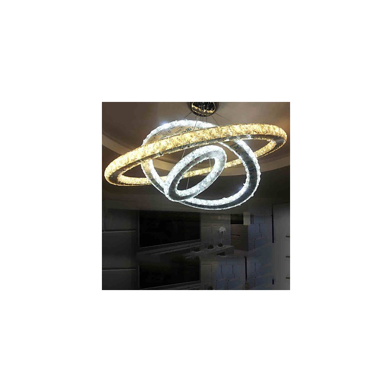 Lámparas colgantes de techo de cristal, iluminación tipo araña con blanco cálido y frío, diámetro 40 x 60 x 80 cm.