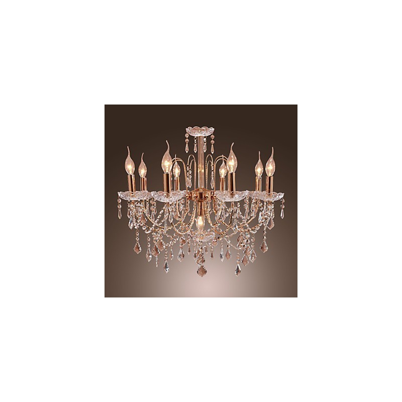 Elegante lámpara de araña de cristal con 9 luces