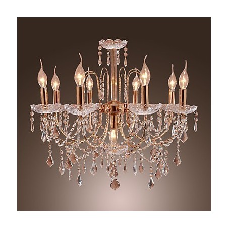 Elegante lámpara de araña de cristal con 9 luces Elegante lámpara de araña de cristal con 9 luces