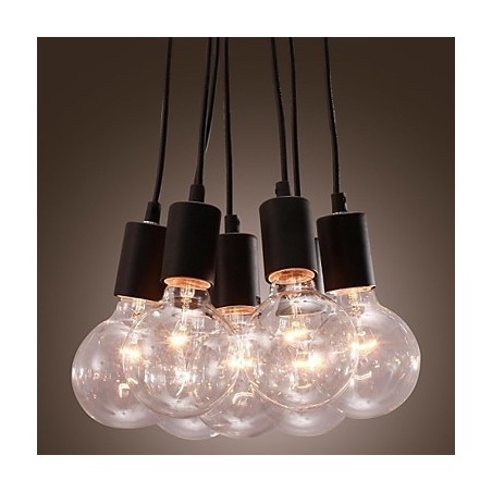 Lámpara colgante moderna con bombilla Edison de 7 cabezas y bola de cristal para loft Lámpara colgante moderna con bombilla Edison de 7 cabezas y bola de cristal para loft