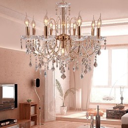 Elegante lámpara de araña de cristal con 9 luces