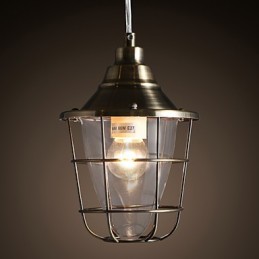 Lámpara colgante de metal galvanizado estilo mini retro