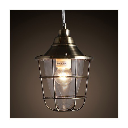 Lámpara colgante de metal galvanizado estilo mini retro