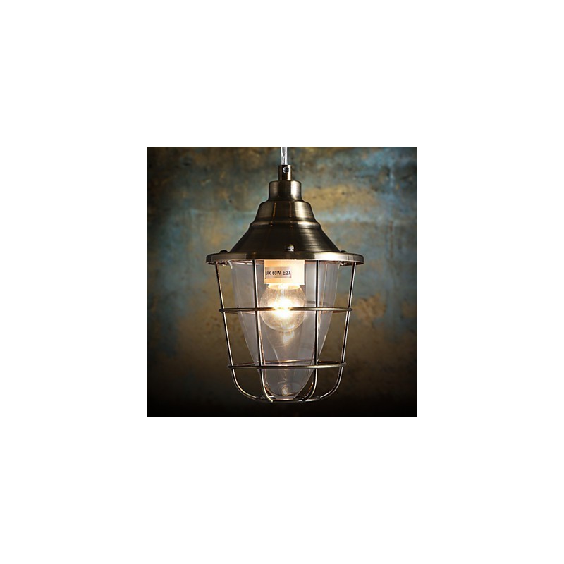 Lámpara colgante de metal galvanizado estilo mini retro
