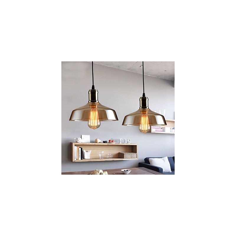 Lámpara colgante de cristal con iluminación retro