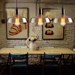 Lámpara colgante de cristal con iluminación retro