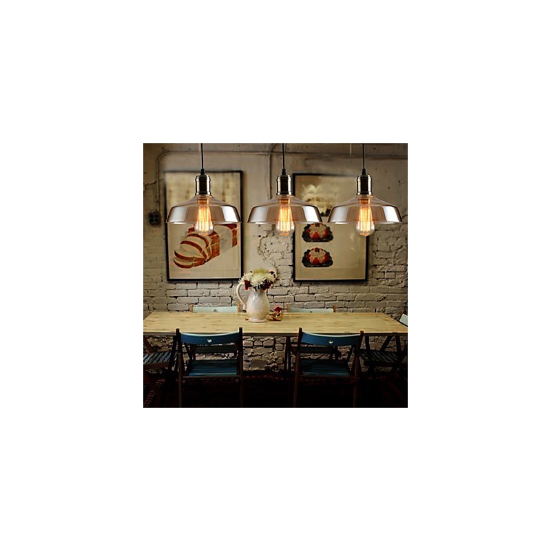 Lámpara colgante de cristal con iluminación retro