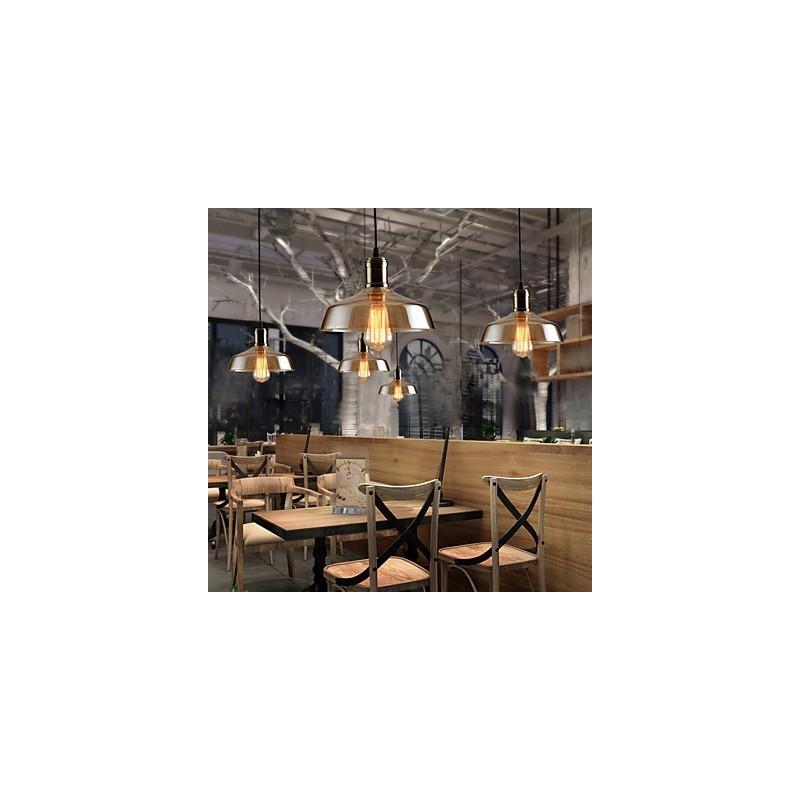 Lámpara colgante de cristal con iluminación retro