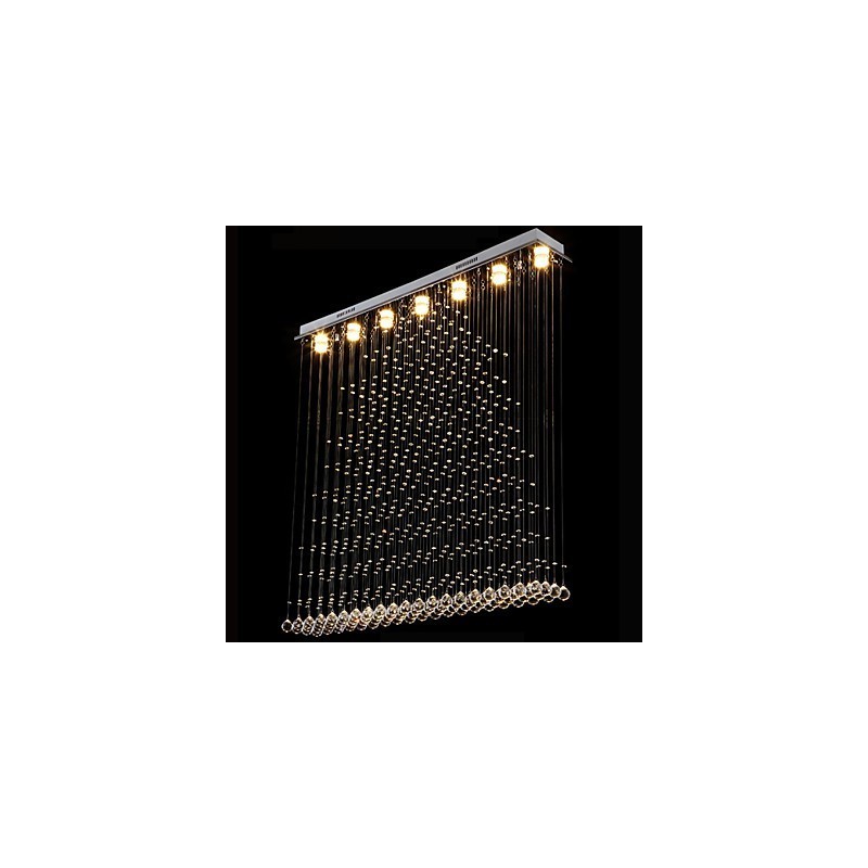 Lámpara colgante de cristal K9 con alambre colgante, iluminación de techo, lámpara de cafetería interior